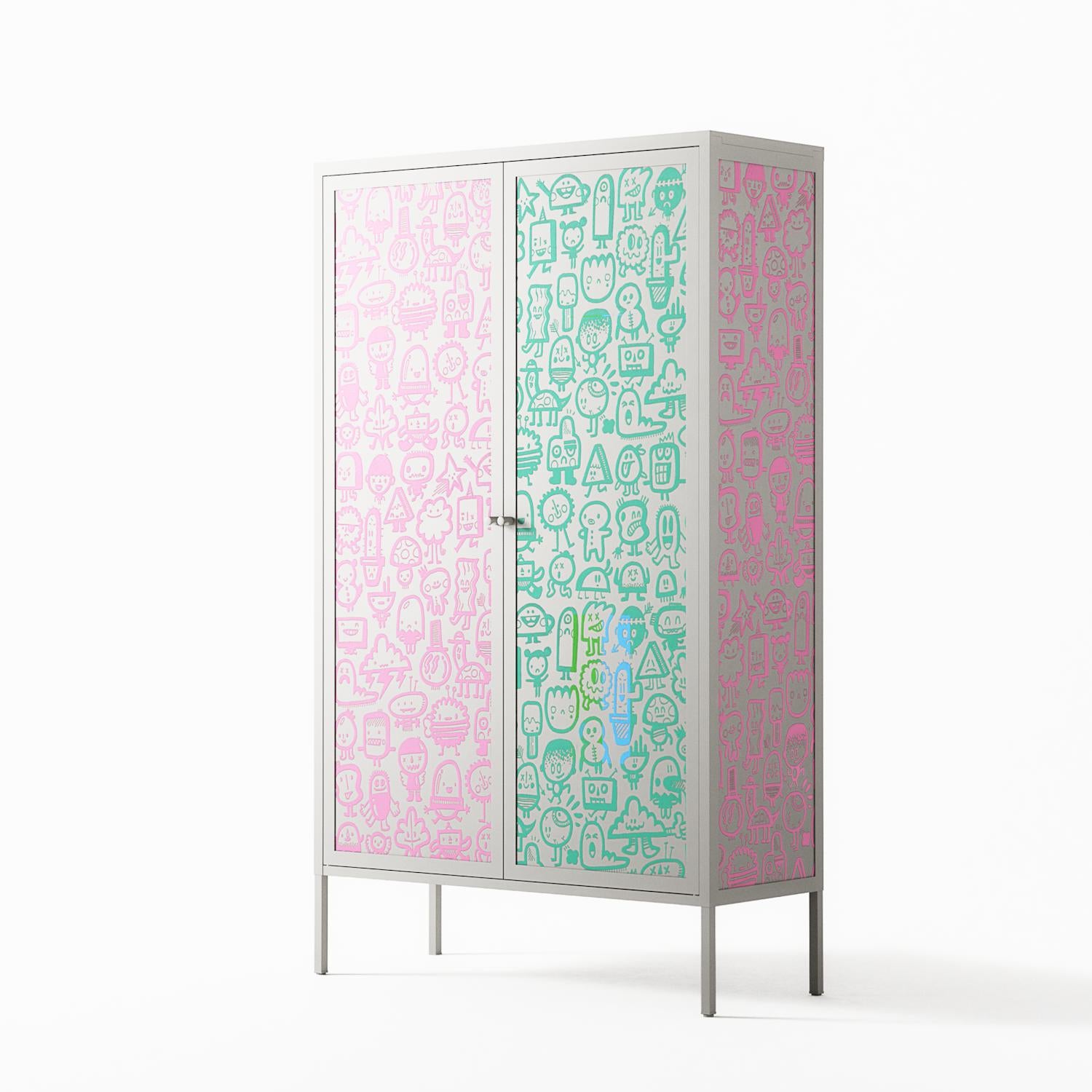 Little Monsters With Big Ideas - Cabinet - Craig Watkins - Chalk - Overlay Metal