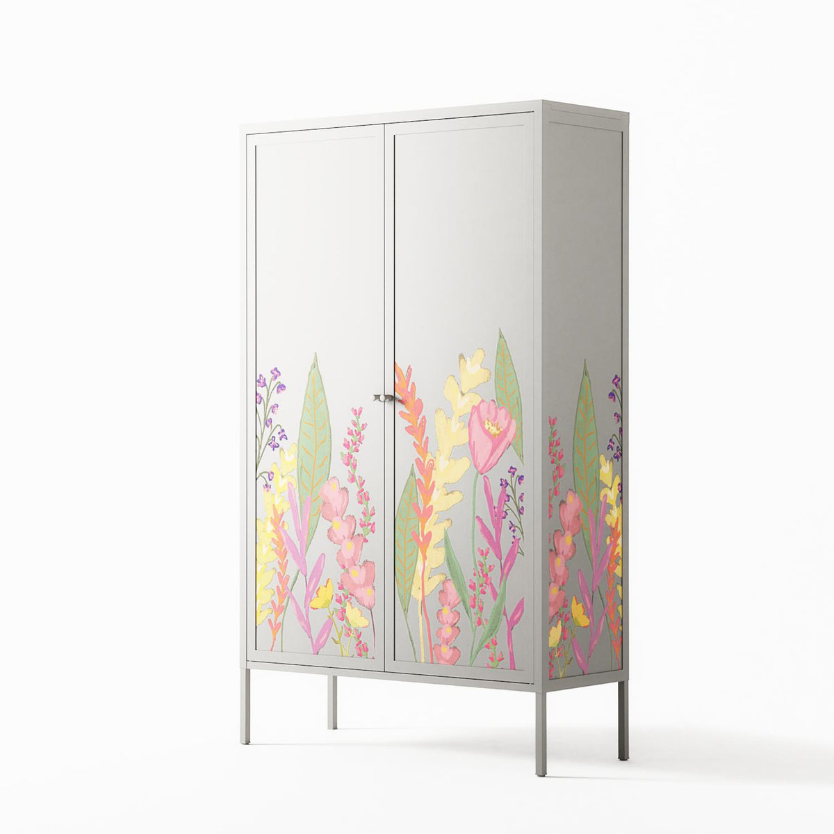 Abstract Flower Garden - Cabinet - Raissa Oltmanns - Chalk - Overlay Metal