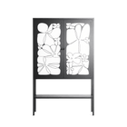 White Flowers - Loft Cabinet - Konrad Blaszczyk - Antracite - Overlay Metal