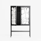 White Flowers - Loft Cabinet - Konrad Blaszczyk - Antracite - Overlay Metal