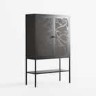 Black Potted Plant - Loft Cabinet - Konrad Blaszczyk - Antracite - Overlay Metal