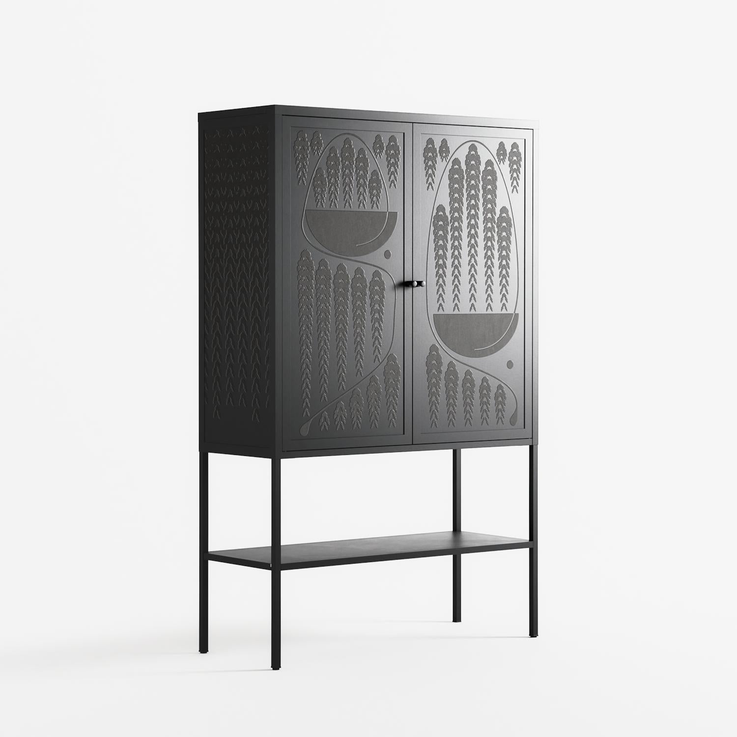 Black Fern - Loft Cabinet - Konrad Blaszczyk - Antracite - Overlay Metal