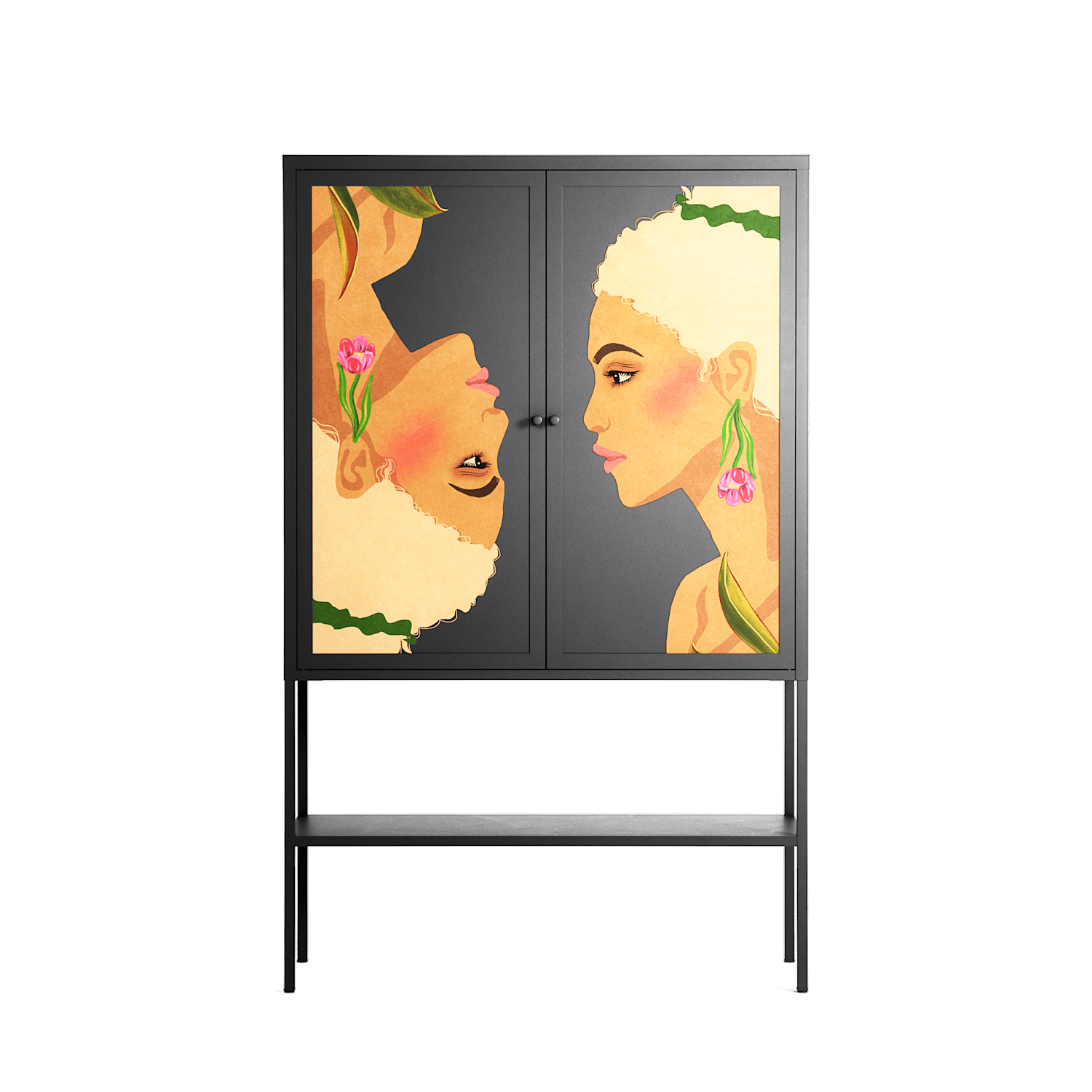 Twins - Loft Cabinet - Raissa Oltmanns - Antracite - Overlay Metal