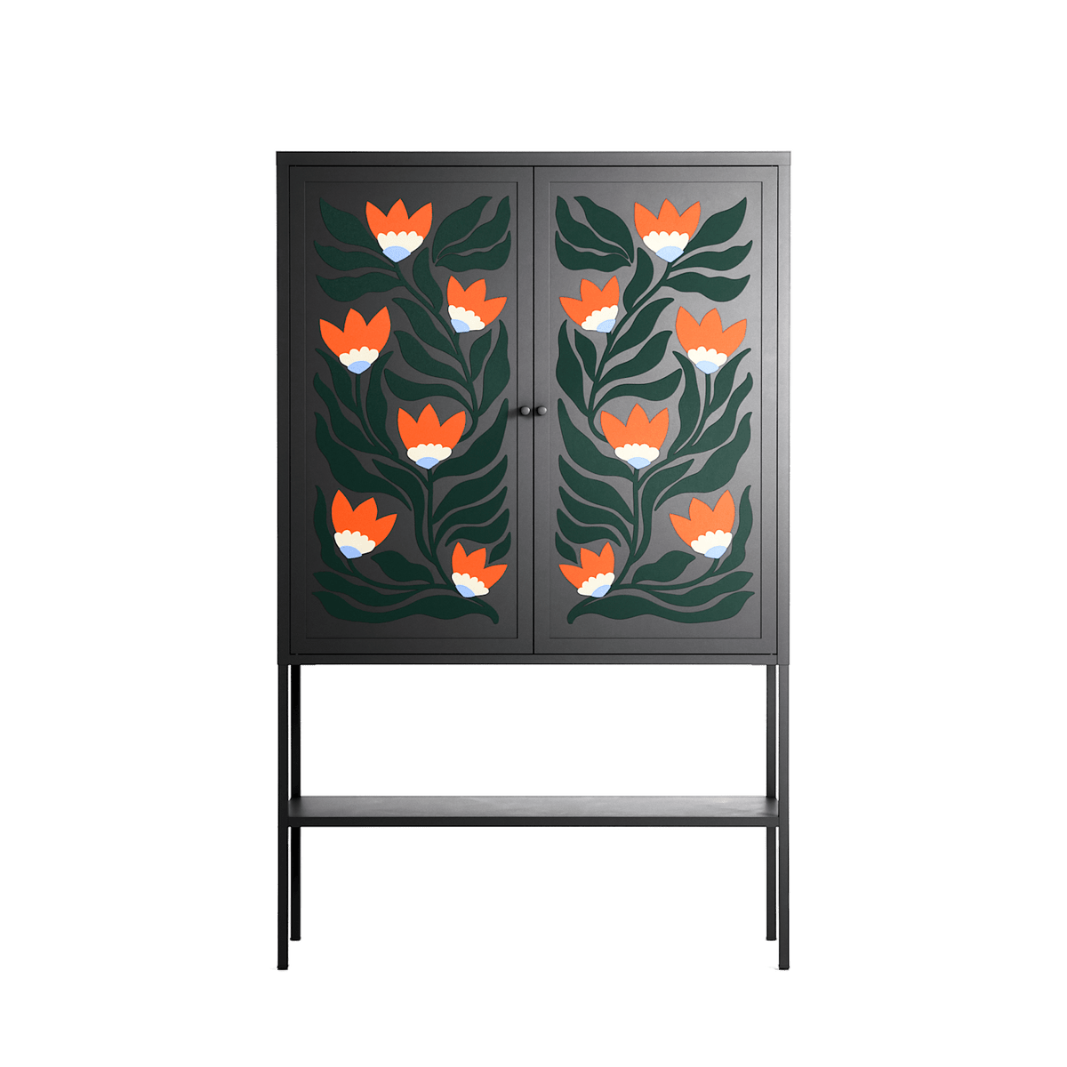 Blooming Folk Garden - Loft Cabinet - Sandra Hutter - Antracite - Overlay Metal