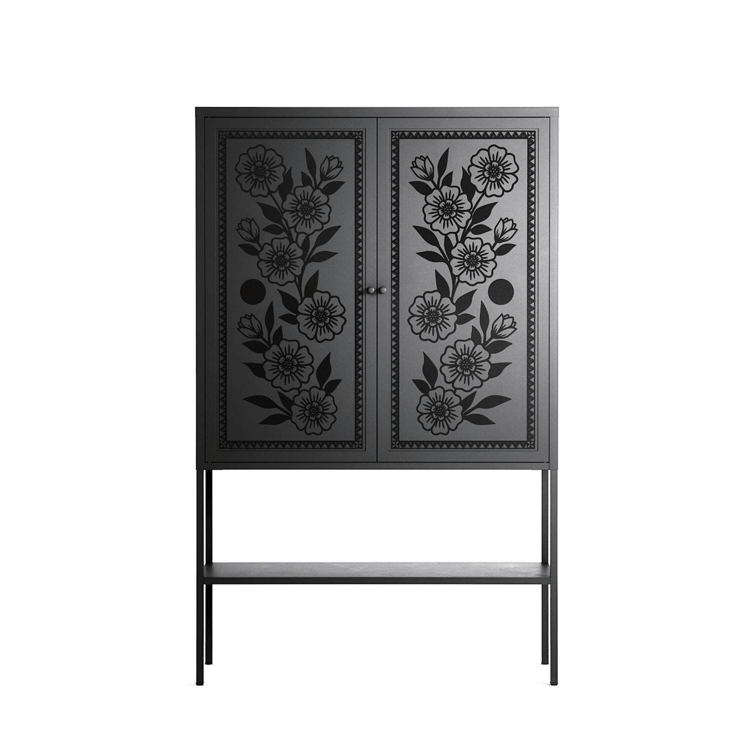 Barbed Bloom - Loft Cabinet - Daphna Sebbane - Antracite - Overlay Metal