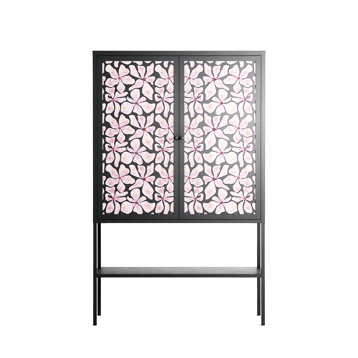 Floating Blossom Pattern - Loft Cabinet - Raissa Oltmanns - Antracite - Overlay Metal