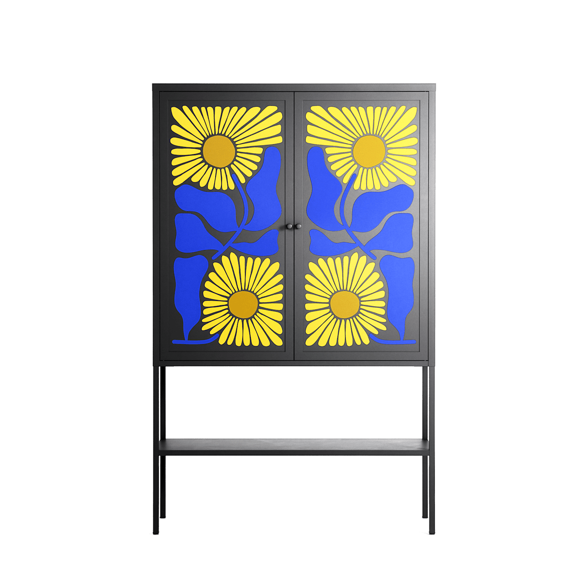 Sunflowers - Loft Cabinet - Sandra Hutter - Antracite - Overlay Metal