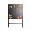 Abstract Spring Flowers - Loft Cabinet - Raissa Oltmanns - Antracite - Overlay Metal