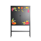 Abstract Spring Flowers - Loft Cabinet - Raissa Oltmanns - Antracite - Overlay Metal