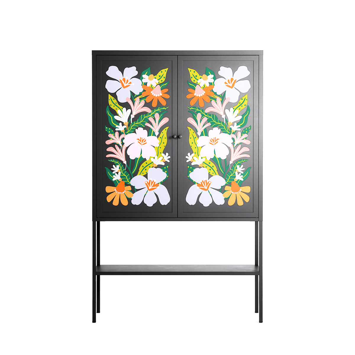 Floral Delight - Loft Cabinet - Sandra Hutter - Antracite - Overlay Metal