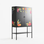 Abstract Spring Flowers - Loft Cabinet - Raissa Oltmanns - Antracite - Overlay Metal