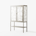 White Flowers - Loft Cabinet - Konrad Blaszczyk - Pebble - Overlay Metal