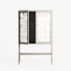 White Flowers - Loft Cabinet - Konrad Blaszczyk - Pebble - Overlay Metal