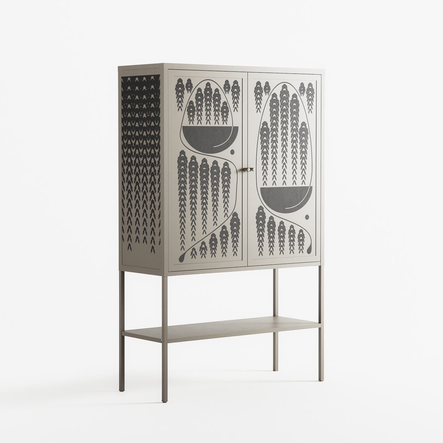 Black Fern - Loft Cabinet - Konrad Blaszczyk - Pebble - Overlay Metal