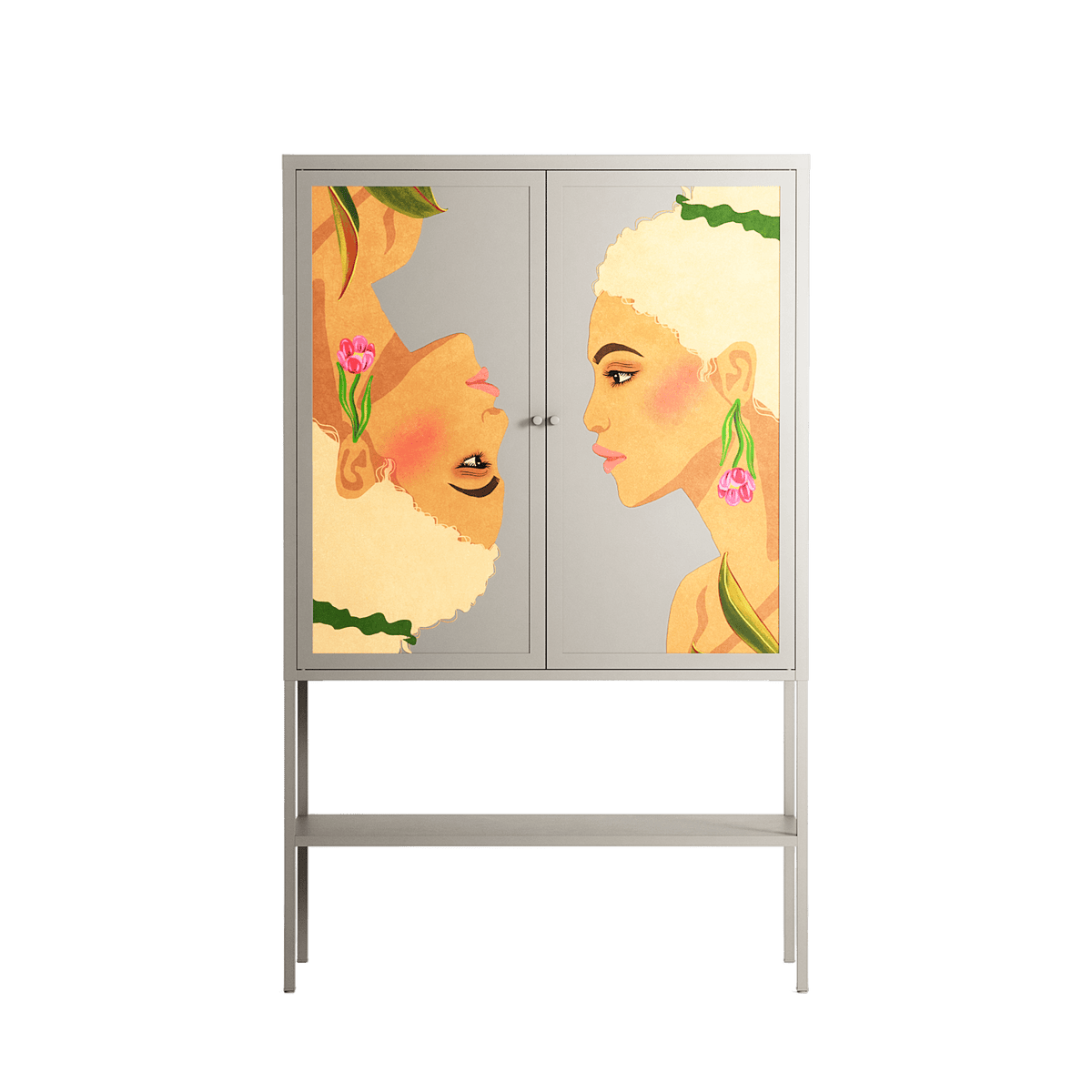 Twins - Loft Cabinet - Raissa Oltmanns - Pebble - Overlay Metal