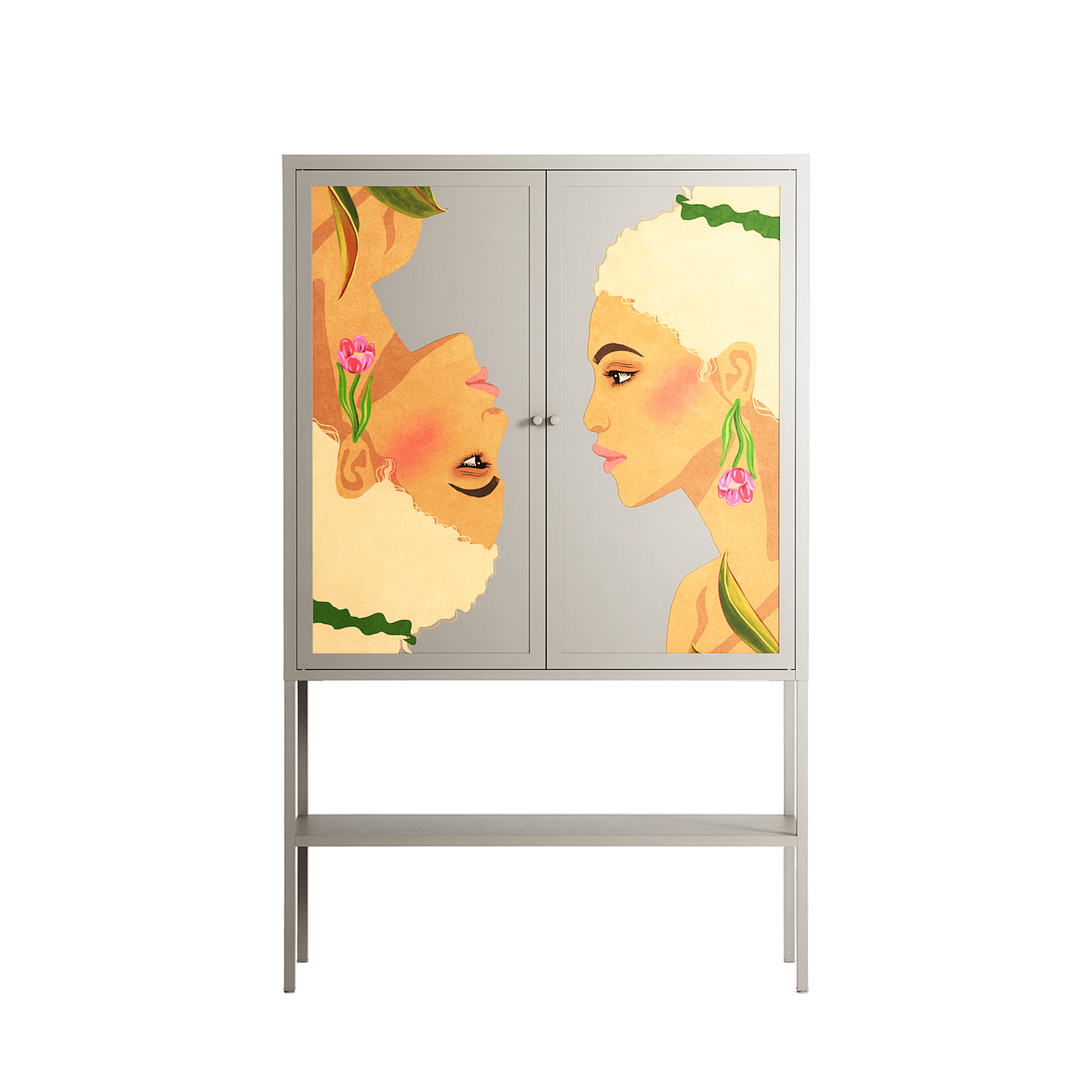 Twins - Loft Cabinet - Raissa Oltmanns - Pebble - Overlay Metal