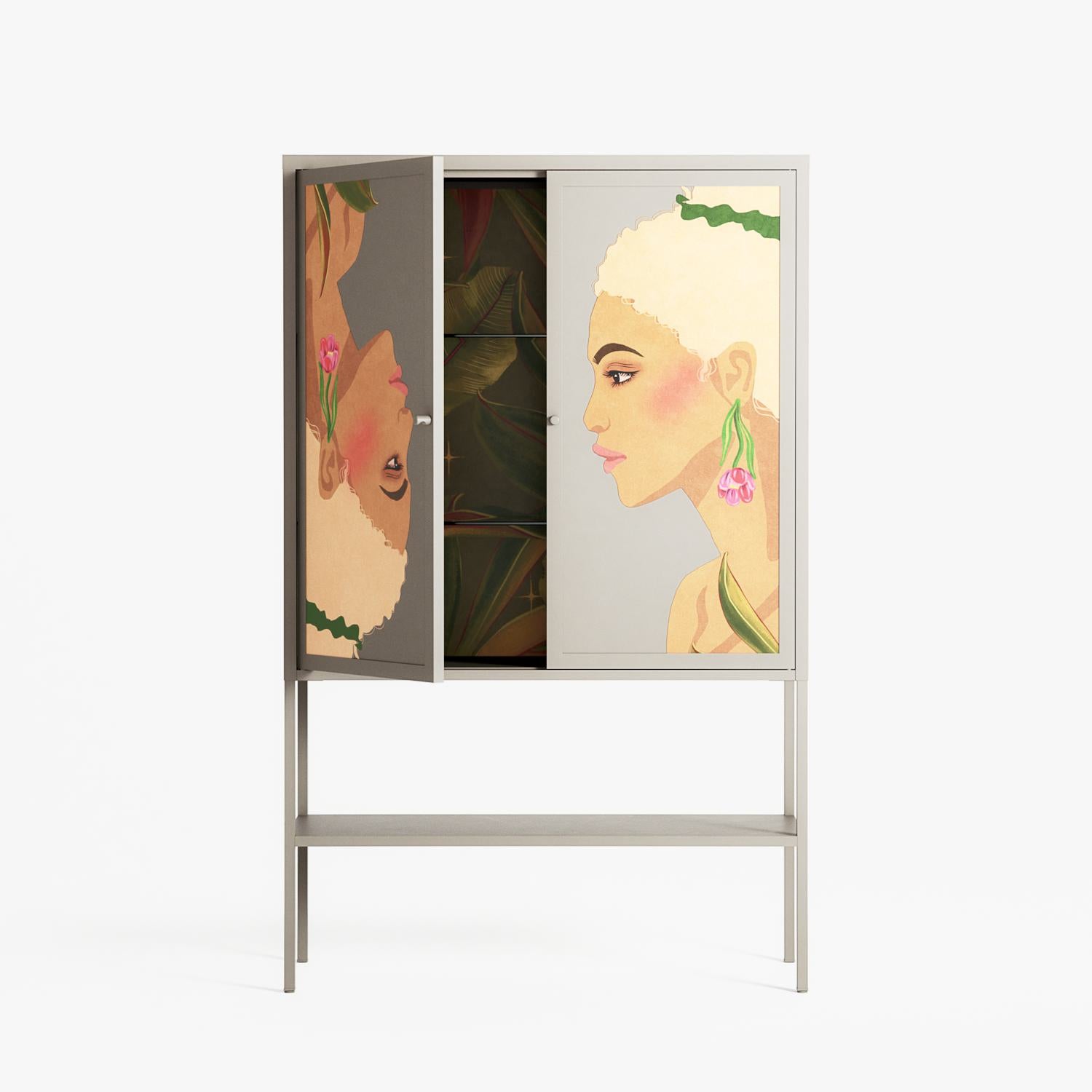 Twins - Loft Cabinet - Raissa Oltmanns - Pebble - Overlay Metal