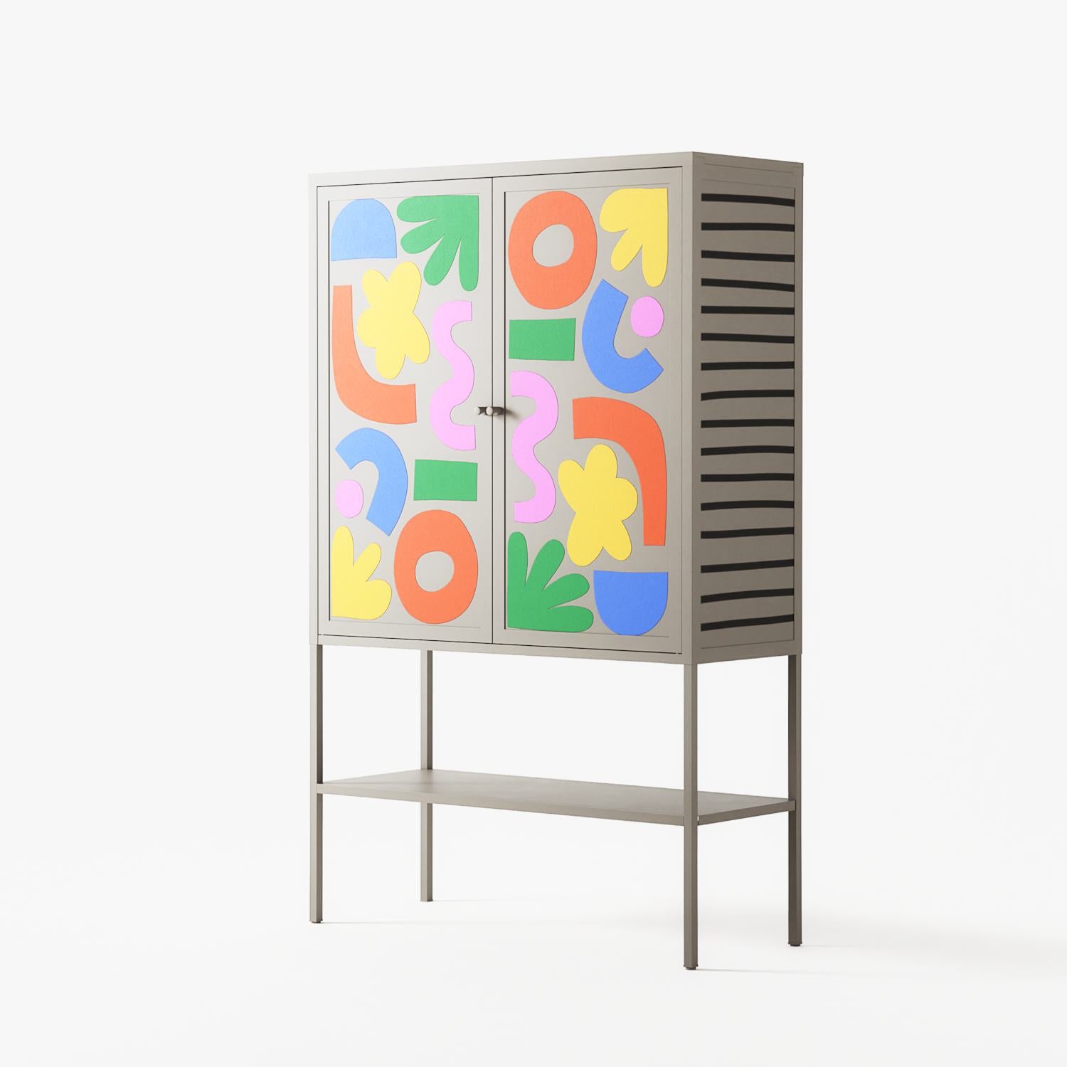 Fun Shapes - Loft Cabinet - Sandra Hutter - Pebble - Overlay Metal