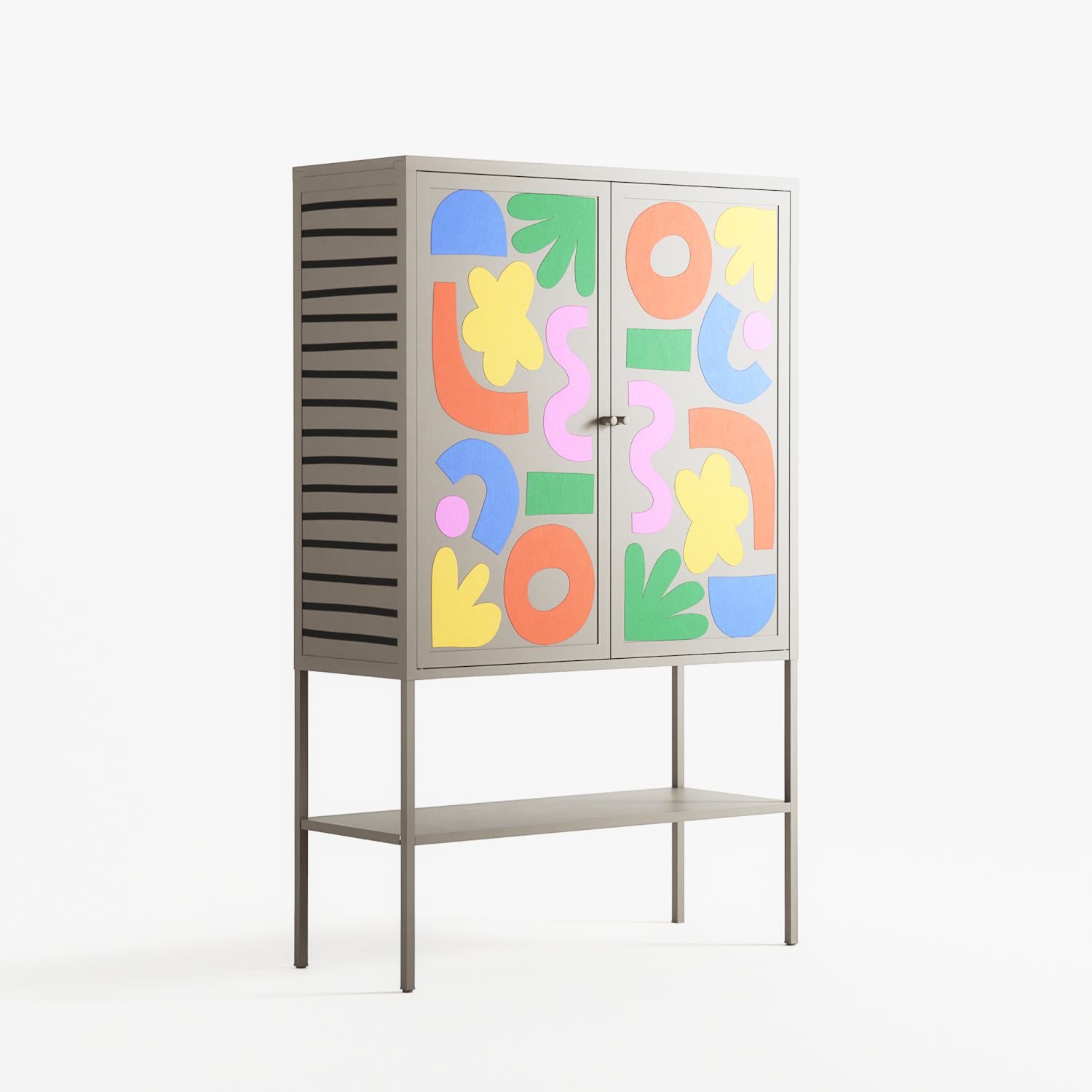 Fun Shapes - Loft Cabinet - Sandra Hutter - Pebble - Overlay Metal