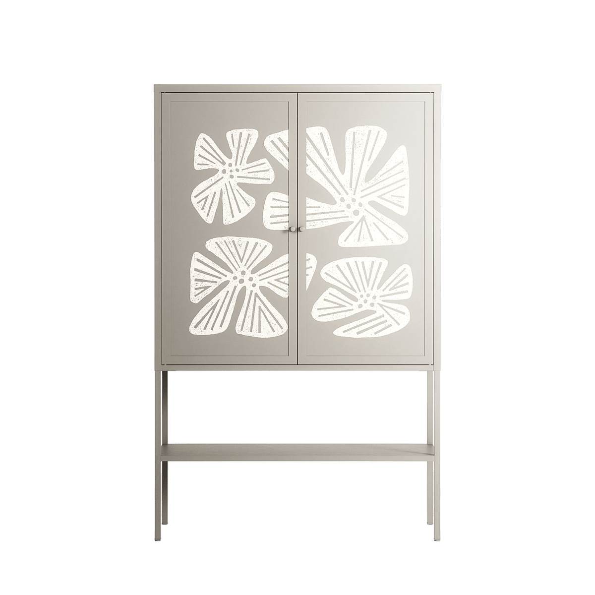 Blue Flower - Loft Cabinet - Magdalena Marchocka - Pebble - Overlay Metal