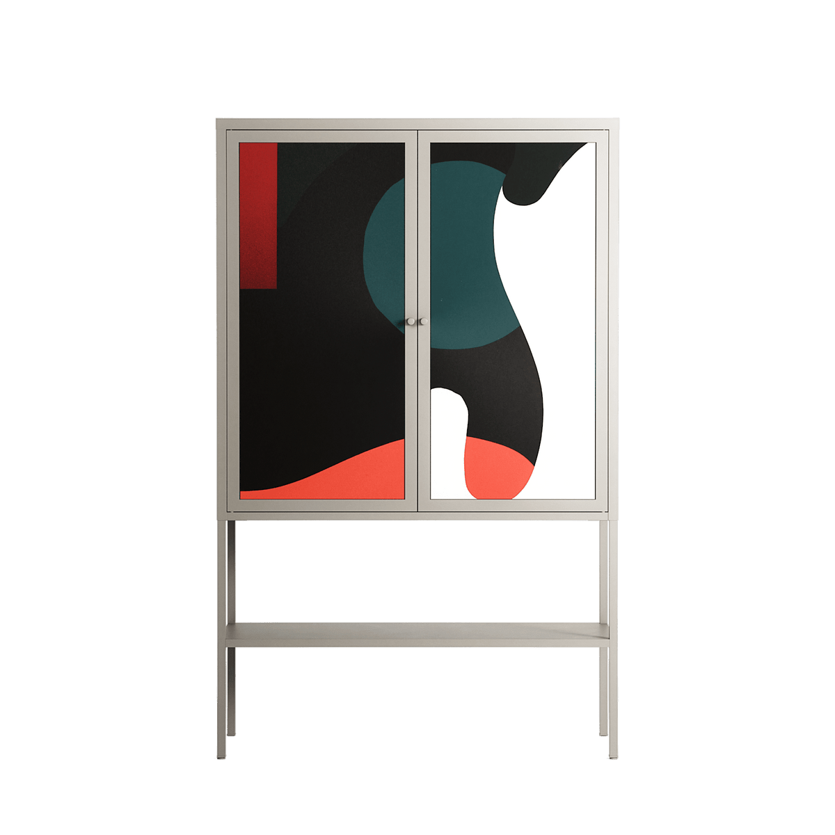 Plume - Loft Cabinet - Rikki Hewitt - Pebble - Overlay Metal
