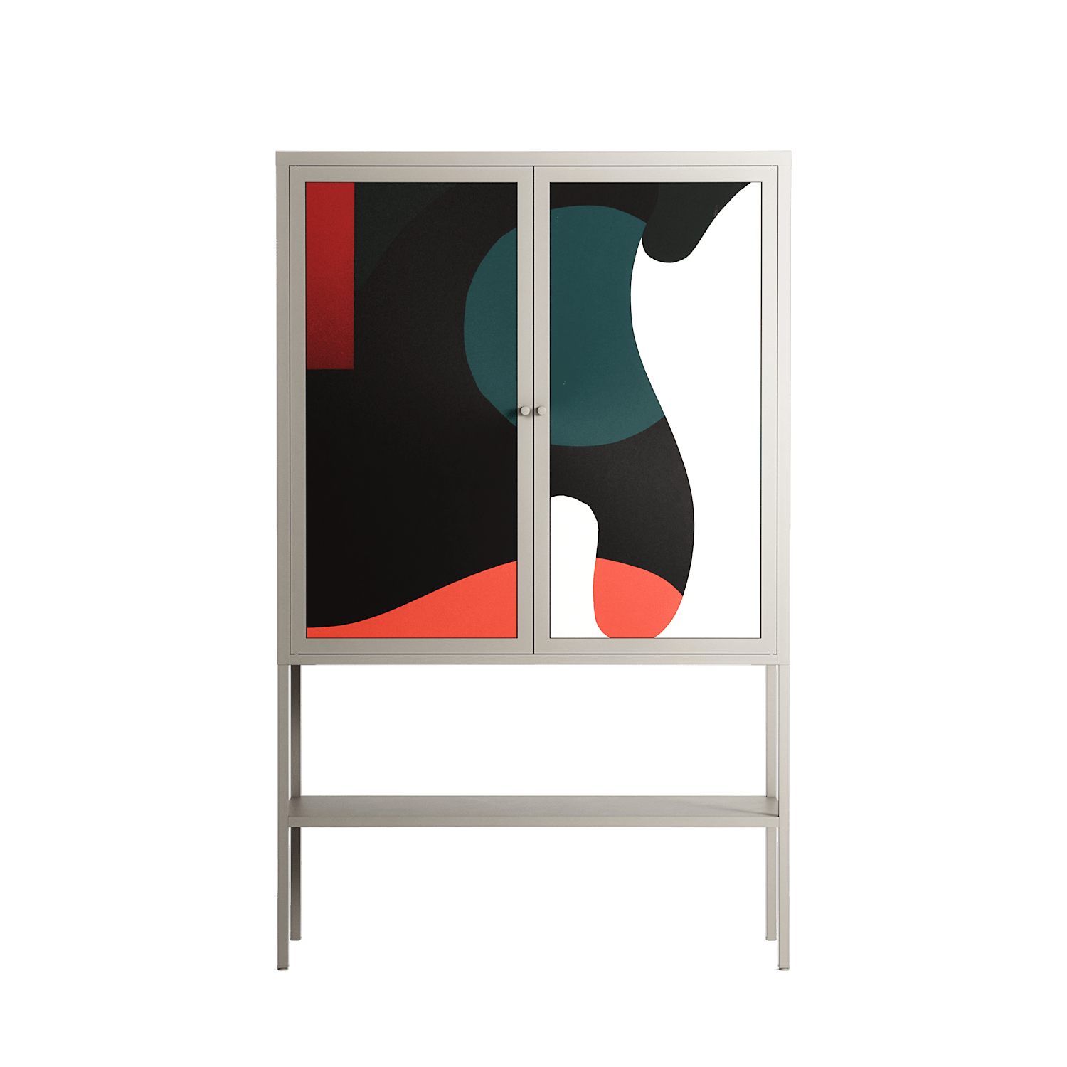 Plume - Loft Cabinet - Rikki Hewitt - Pebble - Overlay Metal