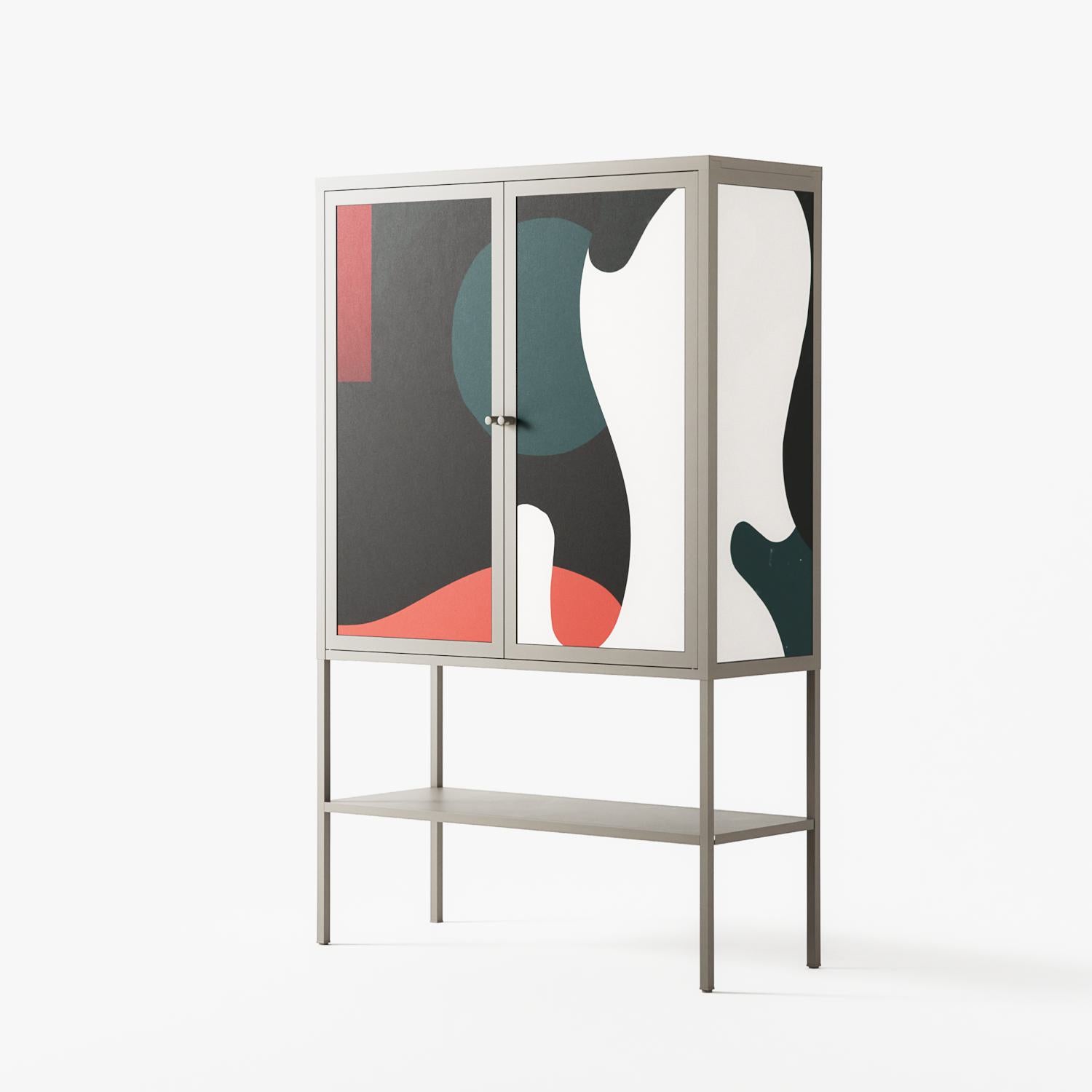 Plume - Loft Cabinet - Rikki Hewitt - Pebble - Overlay Metal