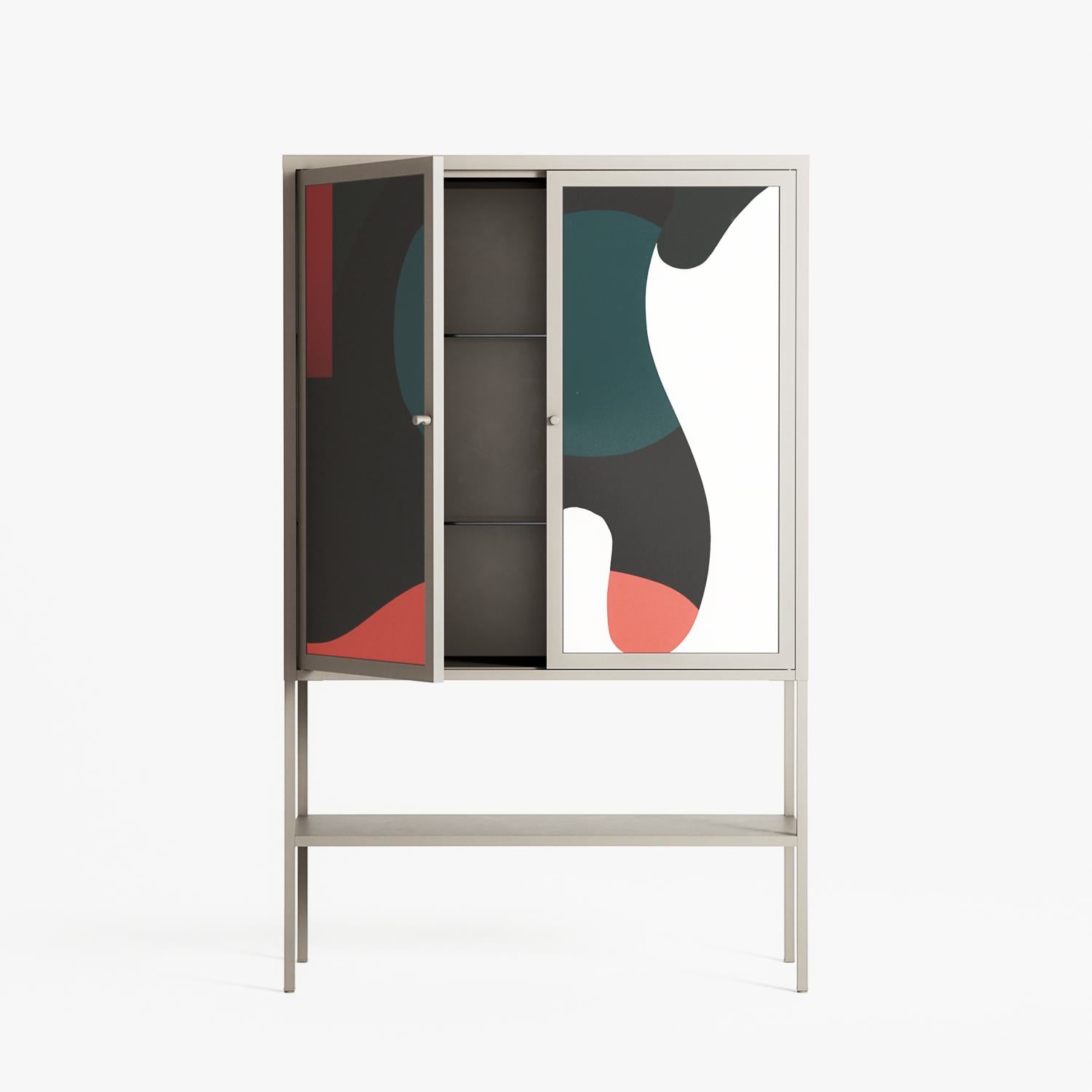 Plume - Loft Cabinet - Rikki Hewitt - Pebble - Overlay Metal
