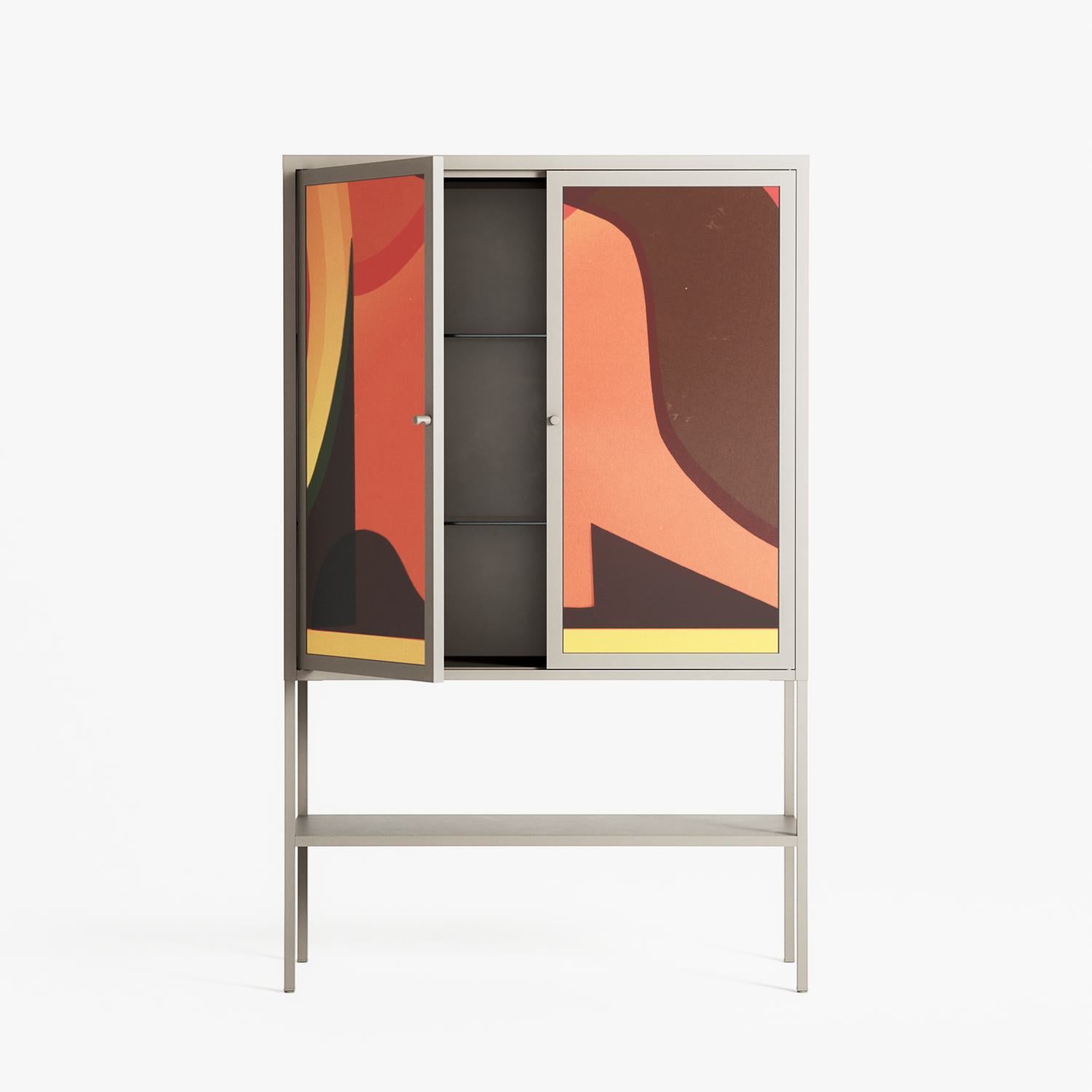 Swift - Loft Cabinet - Rikki Hewitt - Pebble - Overlay Metal