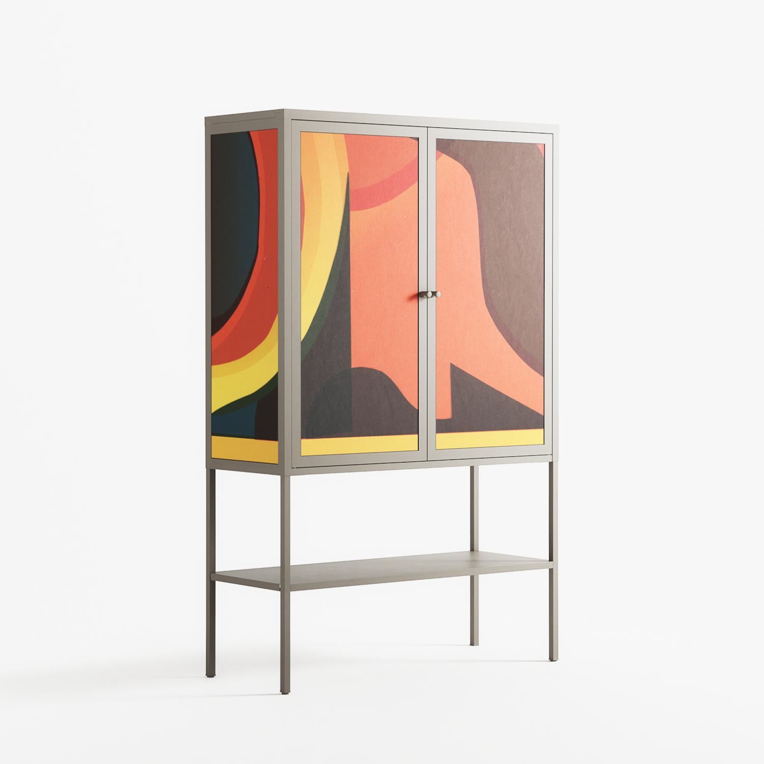 Swift - Loft Cabinet - Rikki Hewitt - Pebble - Overlay Metal