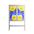 Sunflowers - Loft Cabinet - Sandra Hutter - Pebble - Overlay Metal