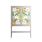 Floral Delight - Loft Cabinet - Sandra Hutter - Pebble - Overlay Metal