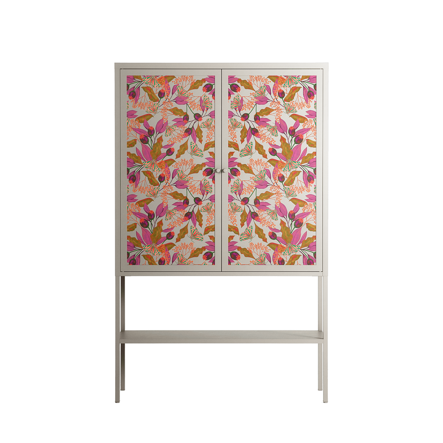 Autumn Dream Pattern - Loft Cabinet - Raissa Oltmanns - Pebble - Overlay Metal