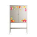 Abstract Spring Flowers - Loft Cabinet - Raissa Oltmanns - Pebble - Overlay Metal