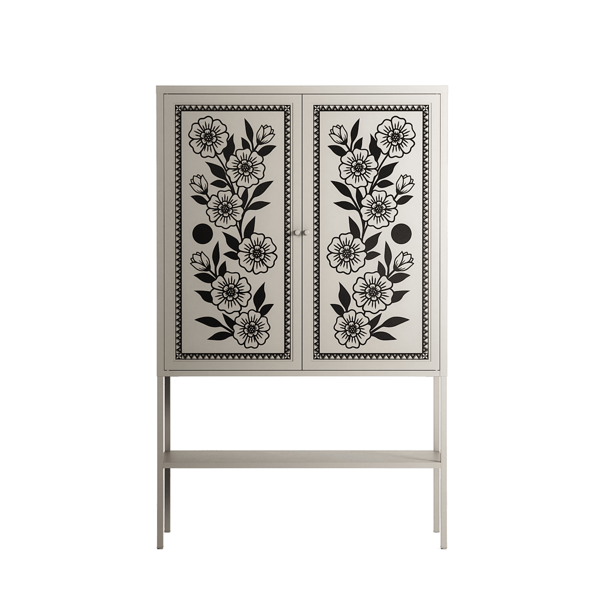 Barbed Bloom - Loft Cabinet - Daphna Sebbane - Pebble - Overlay Metal