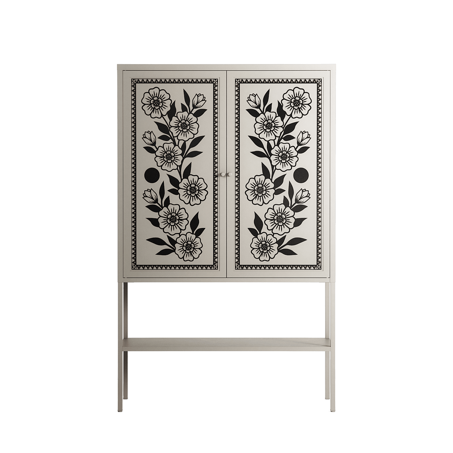 Barbed Bloom - Loft Cabinet - Daphna Sebbane - Pebble - Overlay Metal