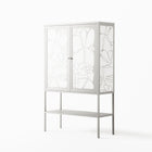 White Flowers - Loft Cabinet - Konrad Blaszczyk - Chalk - Overlay Metal