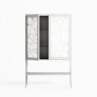 White Flowers - Loft Cabinet - Konrad Blaszczyk - Chalk - Overlay Metal