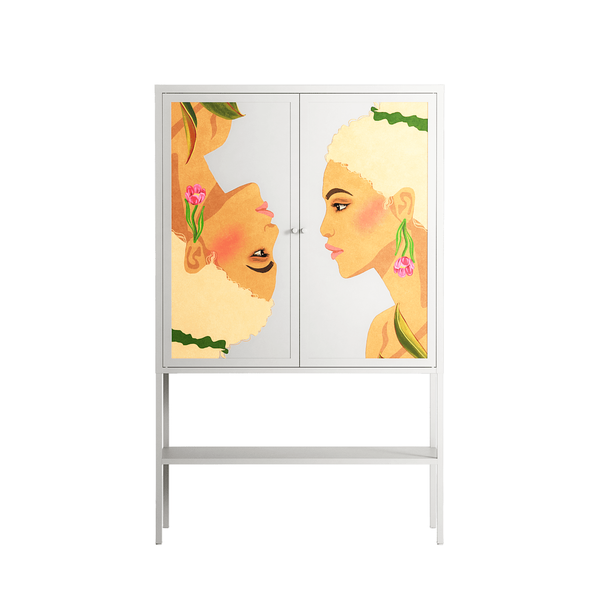 Twins - Loft Cabinet - Raissa Oltmanns - Chalk - Overlay Metal
