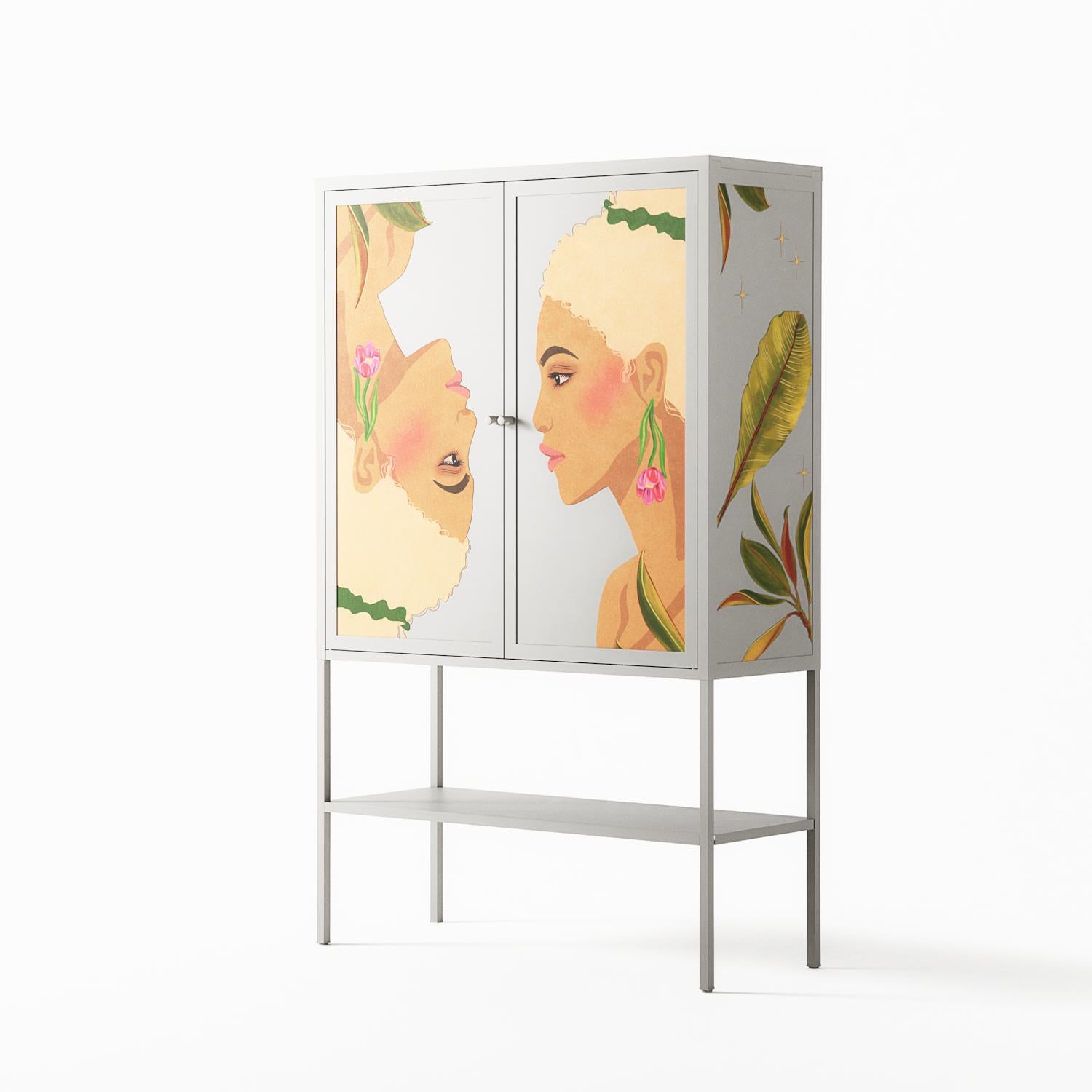 Twins - Loft Cabinet - Raissa Oltmanns - Chalk - Overlay Metal