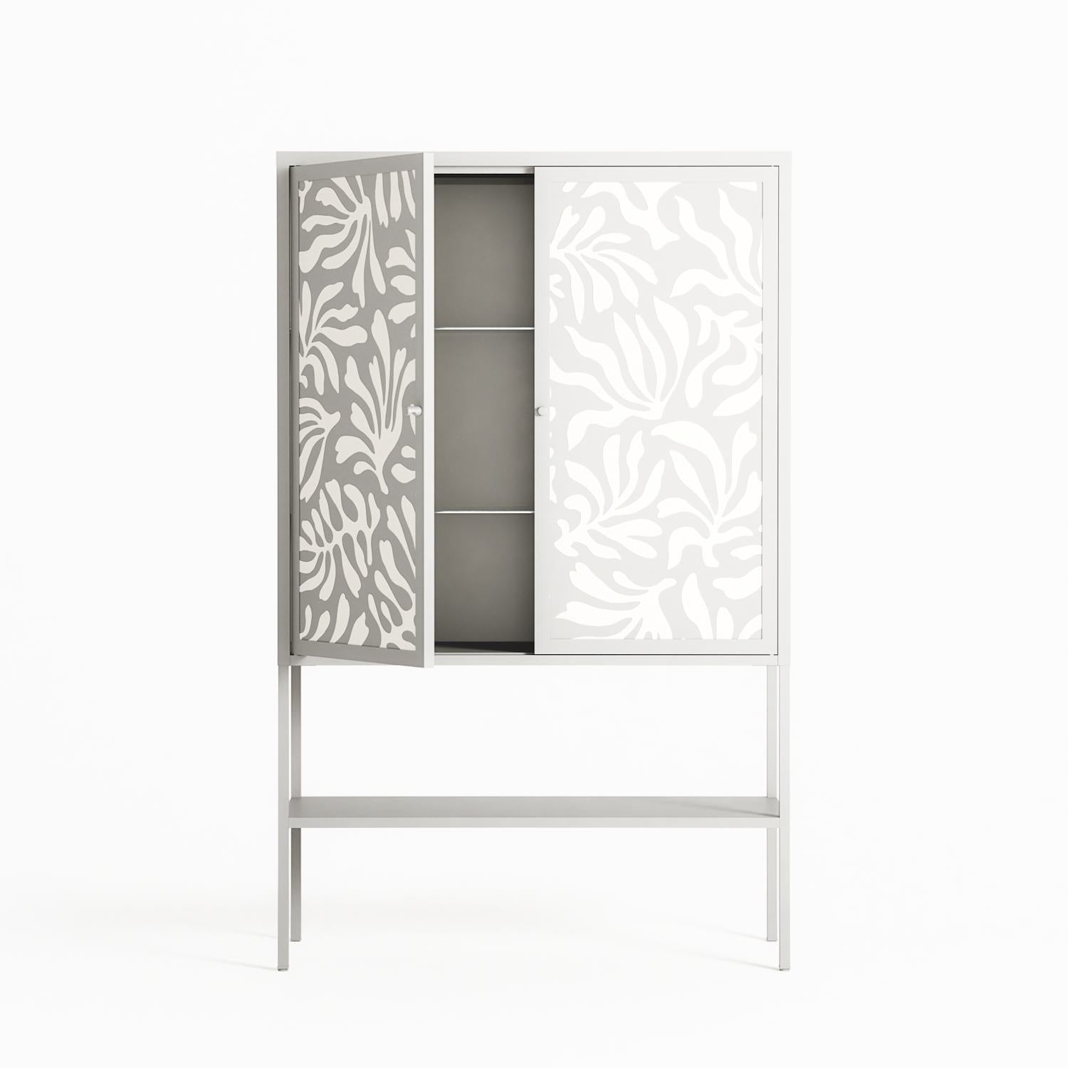 Botanica Offwhite - Loft Cabinet - Amy Suther - Chalk - Overlay Metal