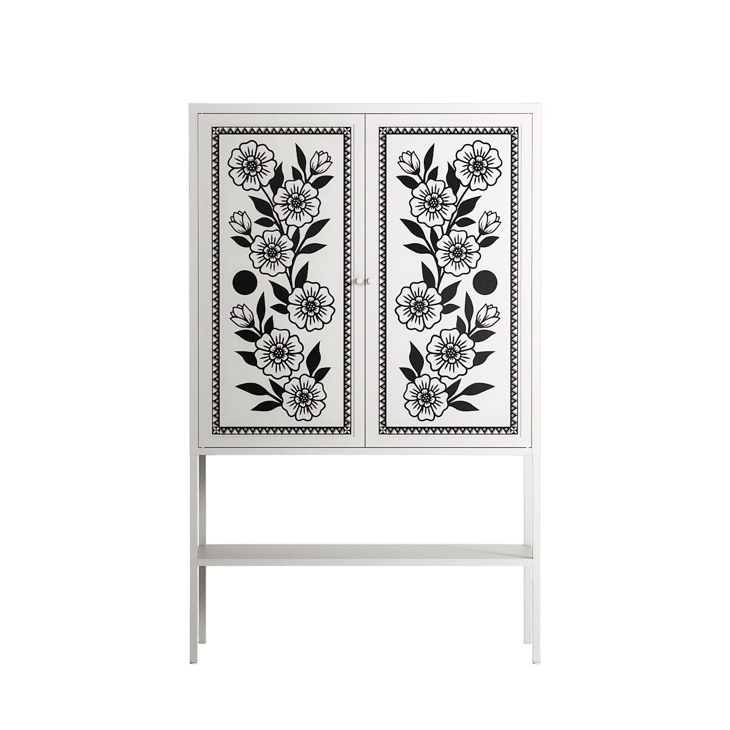 Barbed Bloom - Loft Cabinet - Daphna Sebbane - Chalk - Overlay Metal