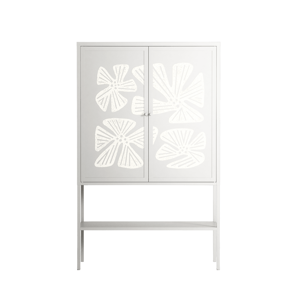 Blue Flower - Loft Cabinet - Magdalena Marchocka - Chalk - Overlay Metal