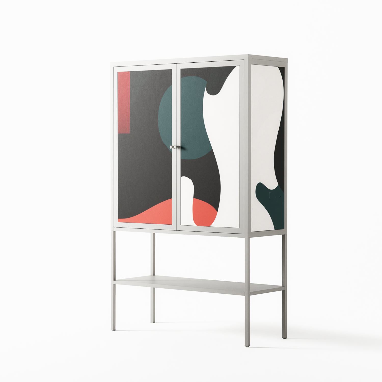 Plume - Loft Cabinet - Rikki Hewitt - Chalk - Overlay Metal