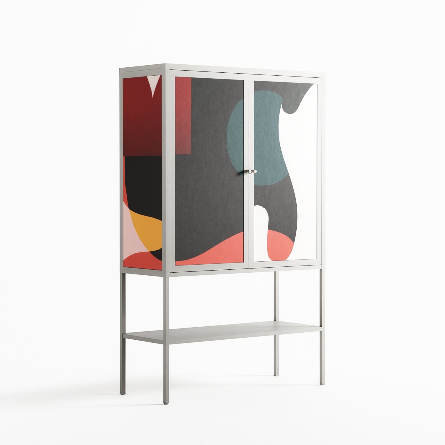 Plume - Loft Cabinet - Rikki Hewitt - Chalk - Overlay Metal