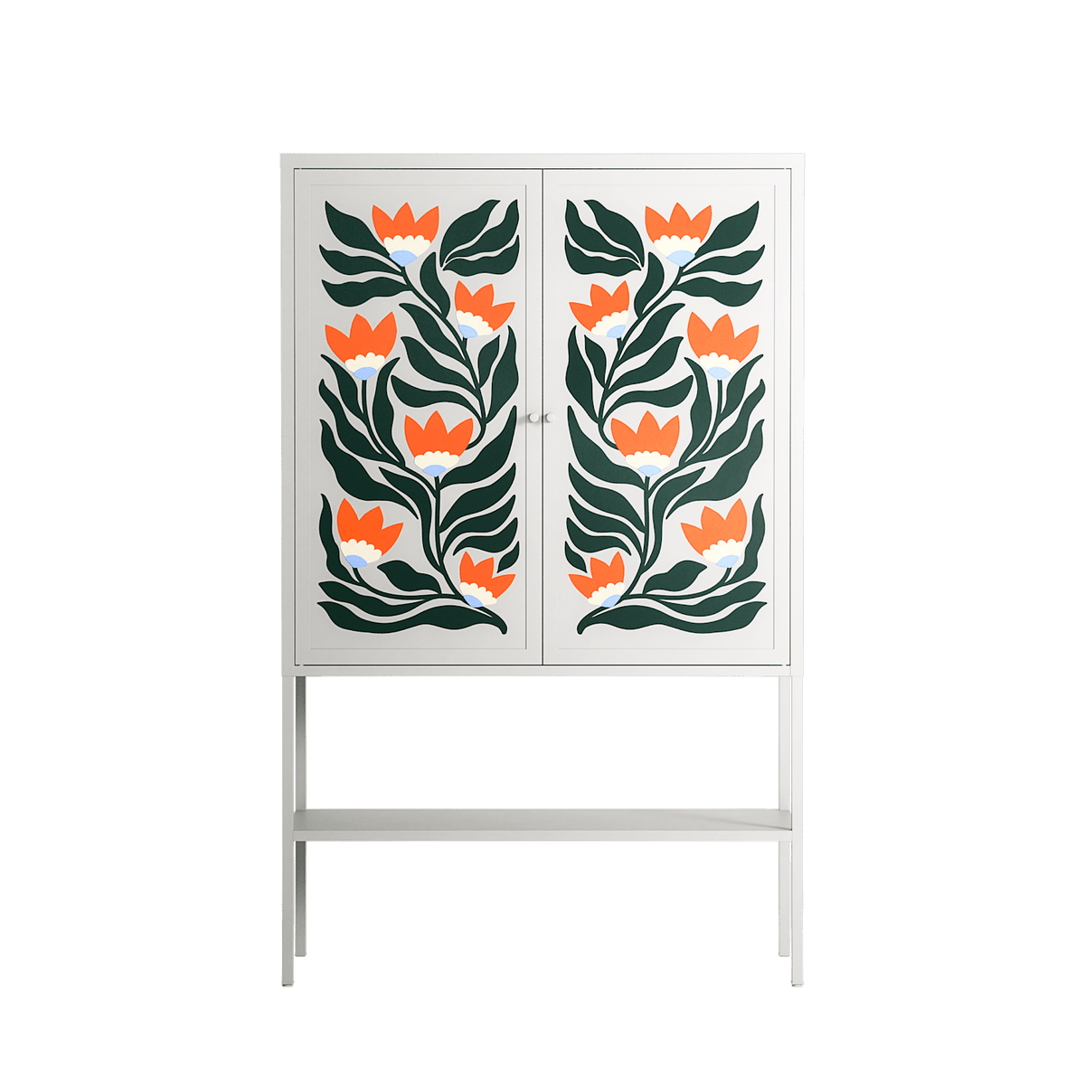 Blooming Folk Garden - Loft Cabinet - Sandra Hutter - Chalk - Overlay Metal
