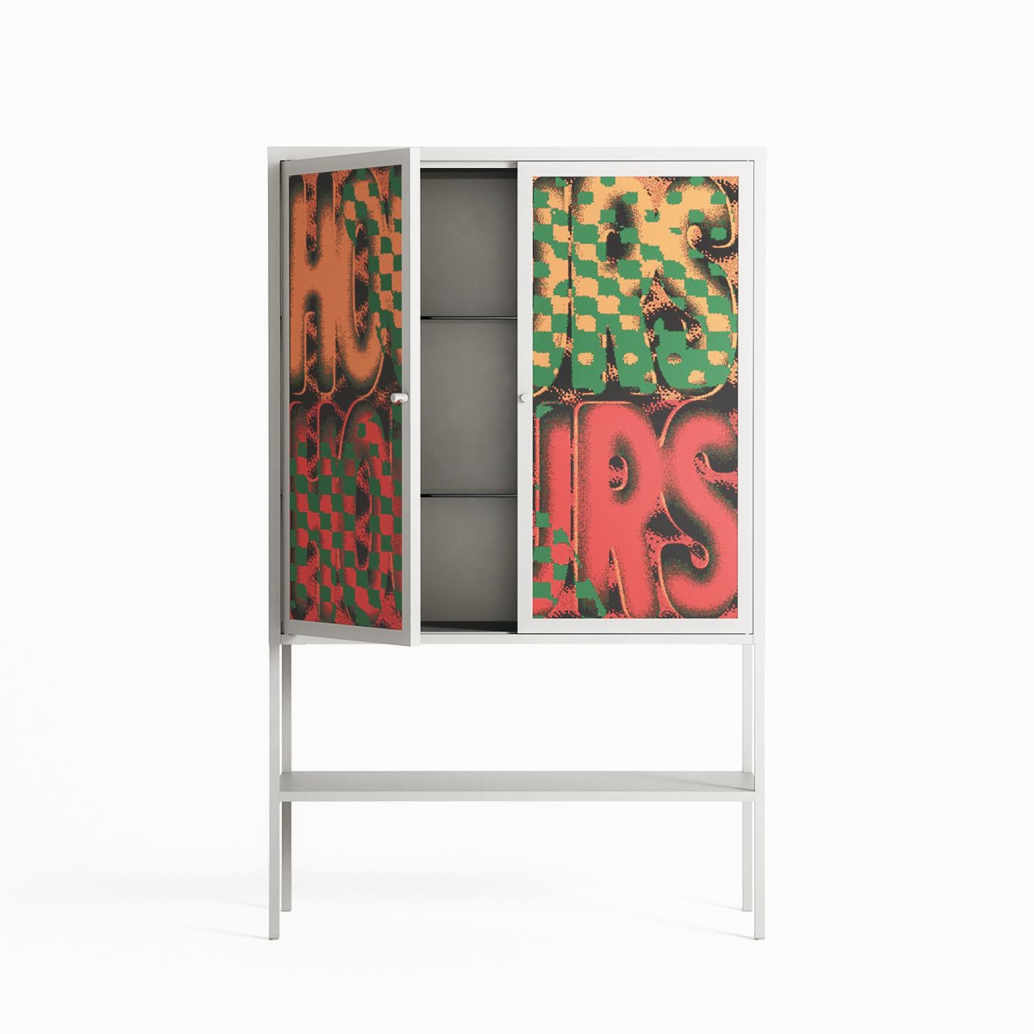 Hours - Loft Cabinet - Oluwaseyi Samuel Adebayo - Chalk - Overlay Metal