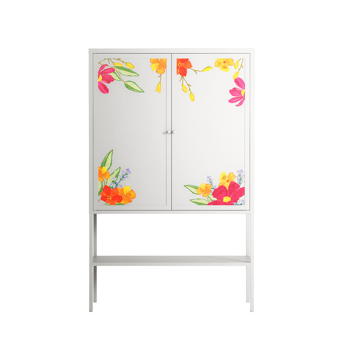 Abstract Spring Flowers - Loft Cabinet - Raissa Oltmanns - Chalk - Overlay Metal