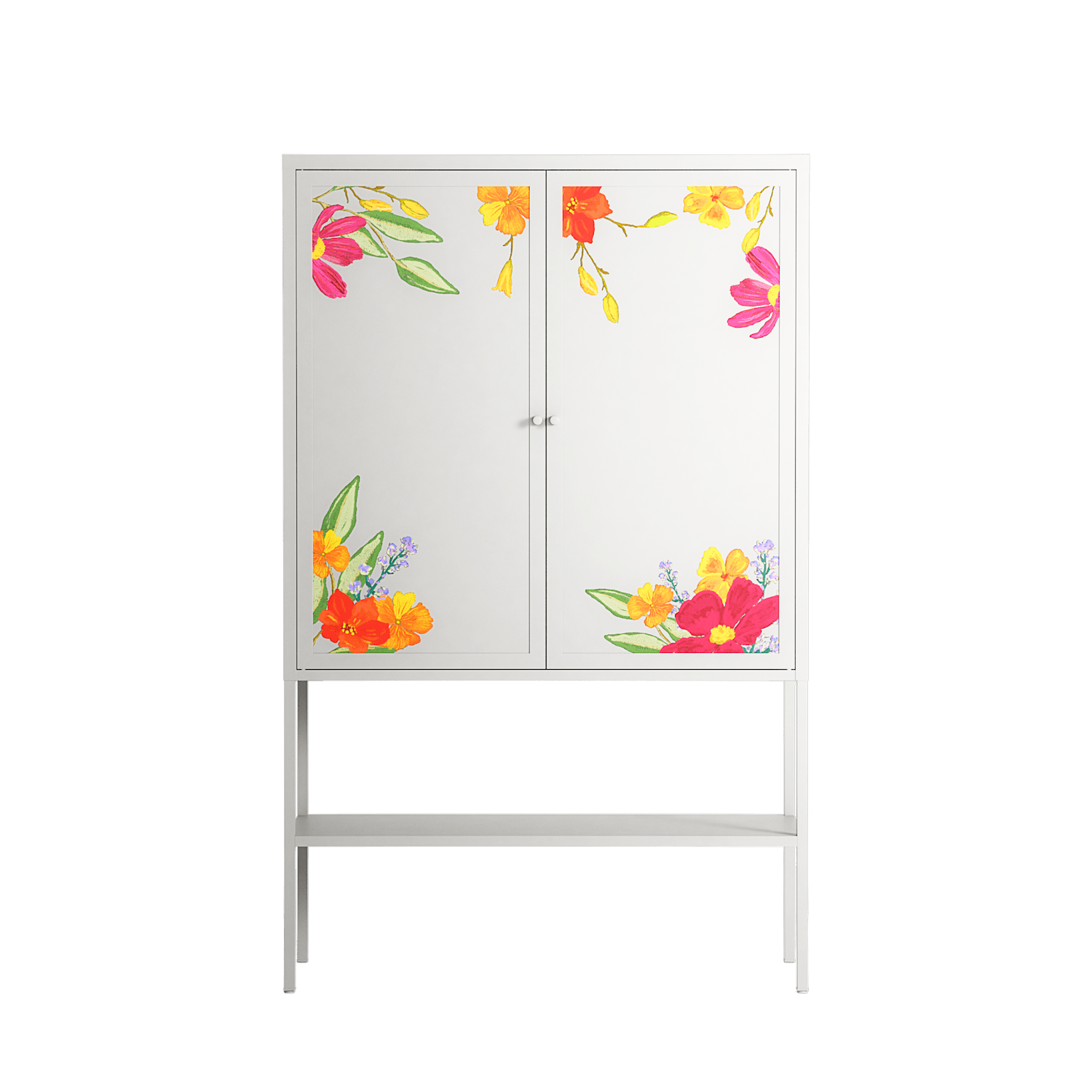 Abstract Spring Flowers - Loft Cabinet - Raissa Oltmanns - Chalk - Overlay Metal