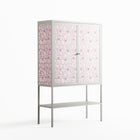Floating Blossom Pattern - Loft Cabinet - Raissa Oltmanns - Chalk - Overlay Metal